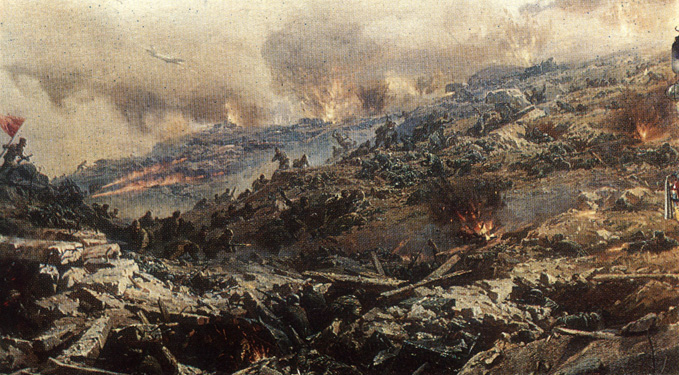 Фрагмент диорамы 'Штурм Сапун-горы 7 мая 1944 года'